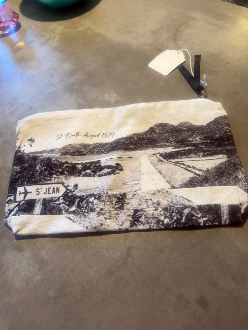 St. Barth Airport Scenic Canvas Zip Pouch st Barth vintage